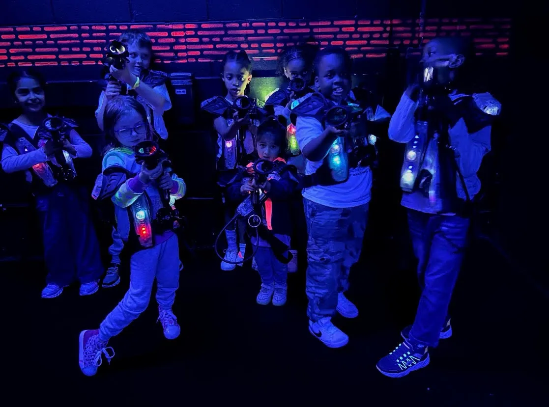Photo of daycare kids at laser tag